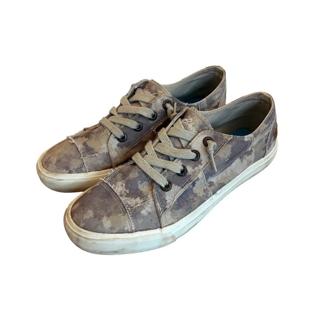 Blowfish Malibu Slip On Tennis Shoes Sneakers Earth Camo Lace Up Cotton Size 10